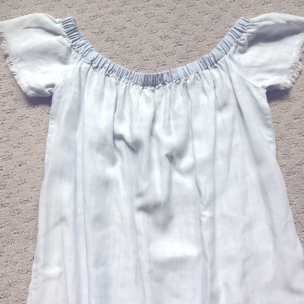 Off Shoulder Chambray Dress